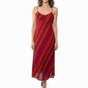 Next Vibrant Red and Purple Midi Dress Size 6